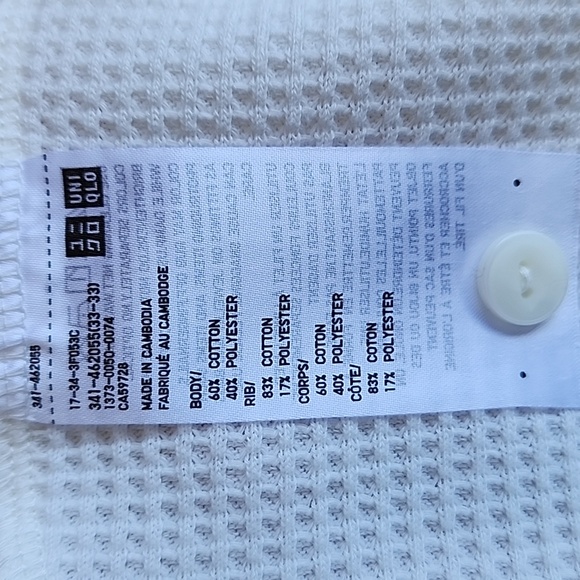 UNIQLO WAFFLE HENLEY NECK LONG SLEEVED T-SHIRT - Picture 12 of 12
